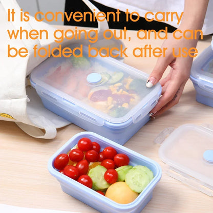 4PCS Collapsible Silicone Food Storage Containers with Lids